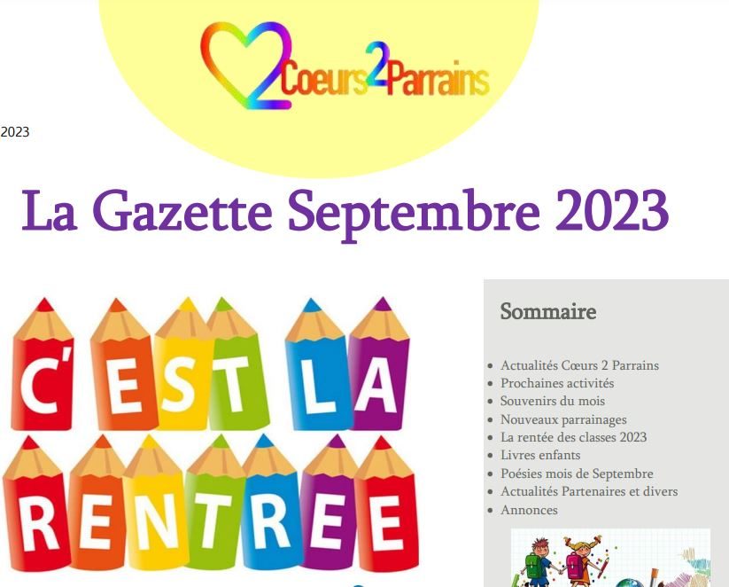 You are currently viewing La Gazette Septembre 2023 – N° 07-2023